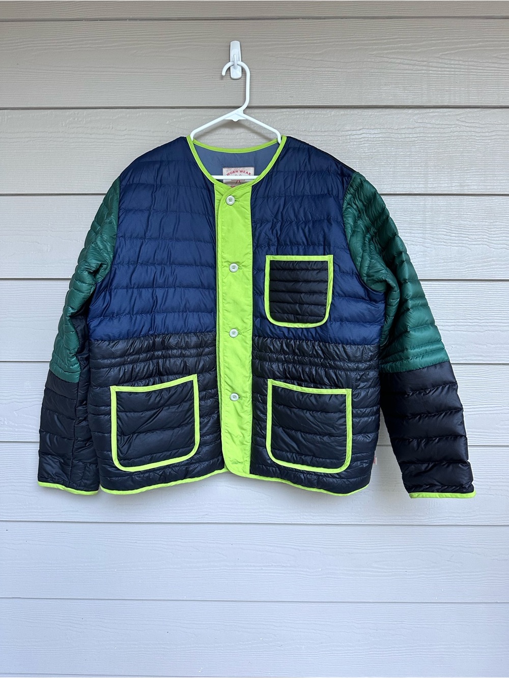 Patagonia Worn Wear ReCrafted Down Puffer Jacket Size L Unisex Multicolor (A49) - Picture 4 of 9